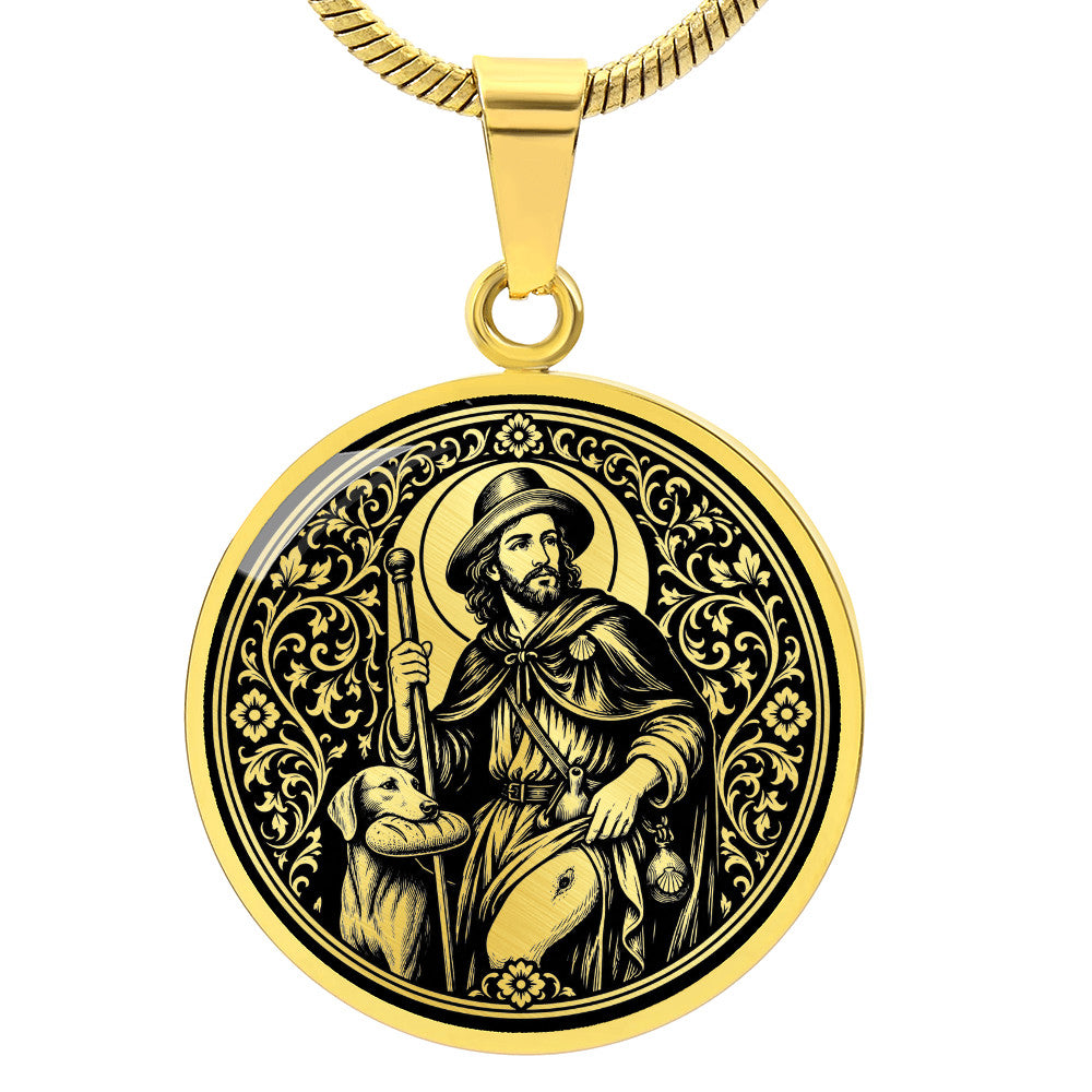 Saint Roch Medal Necklace – Patron Saint of Dogs & the Sick