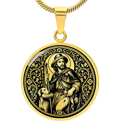 Saint Roch Medal Necklace – Patron Saint of Dogs & the Sick
