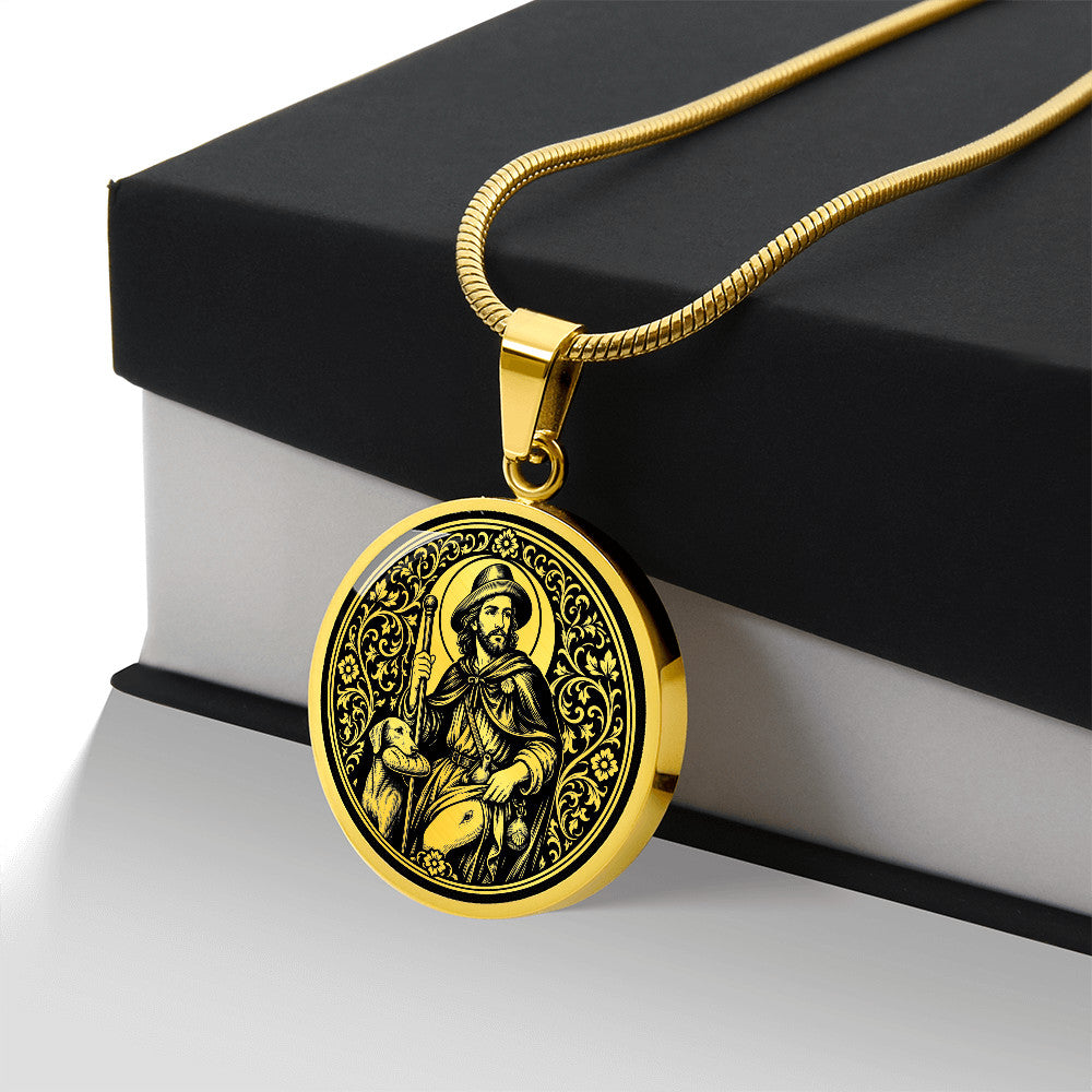 Saint Roch Medal Necklace – Patron Saint of Dogs & the Sick