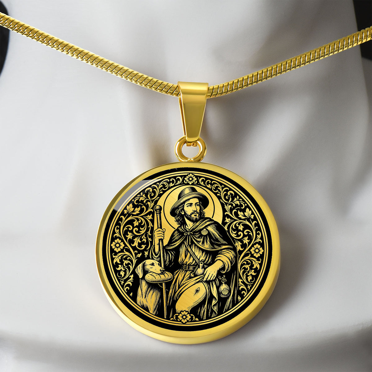 Saint Roch Medal Necklace – Patron Saint of Dogs & the Sick