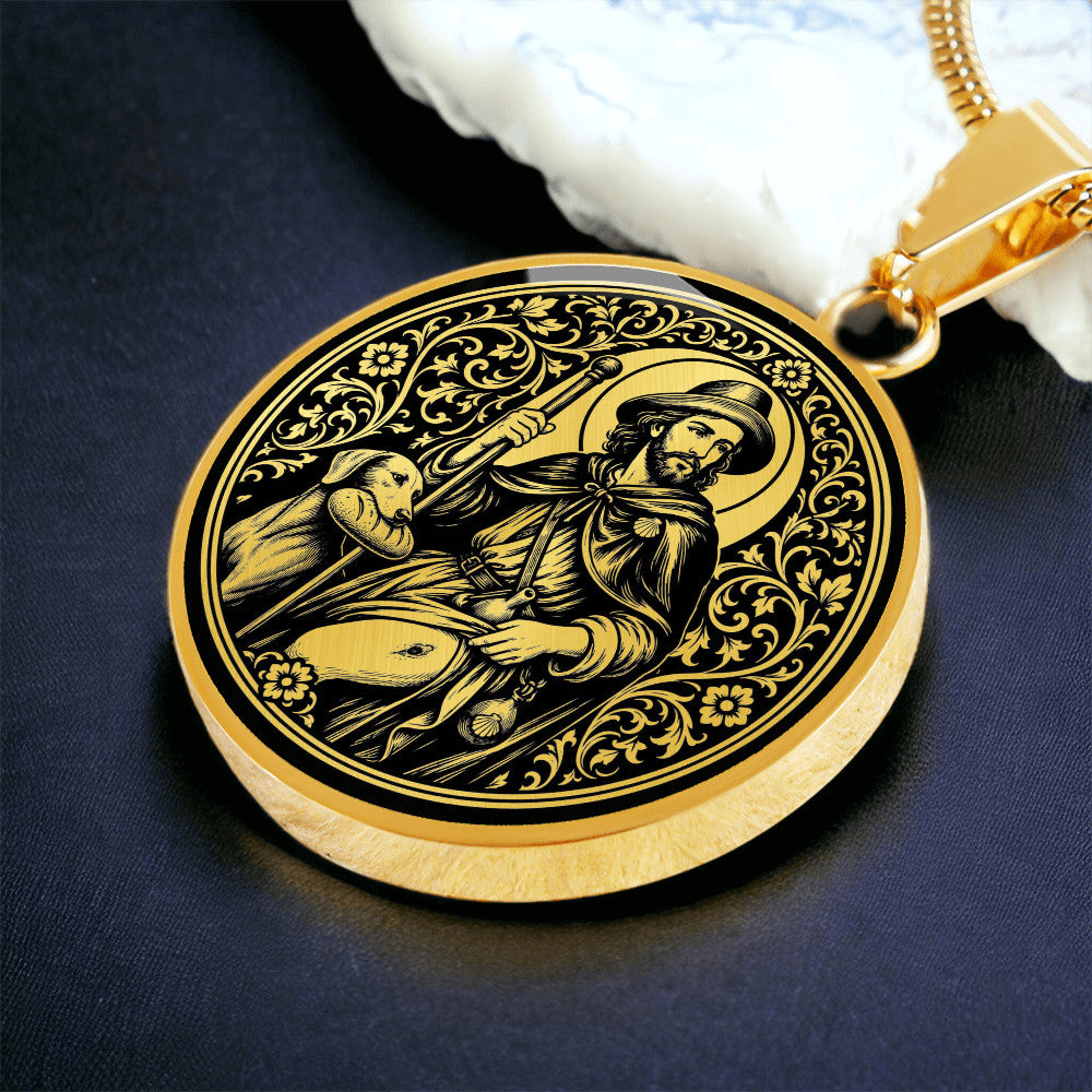Saint Roch Medal Necklace – Patron Saint of Dogs & the Sick