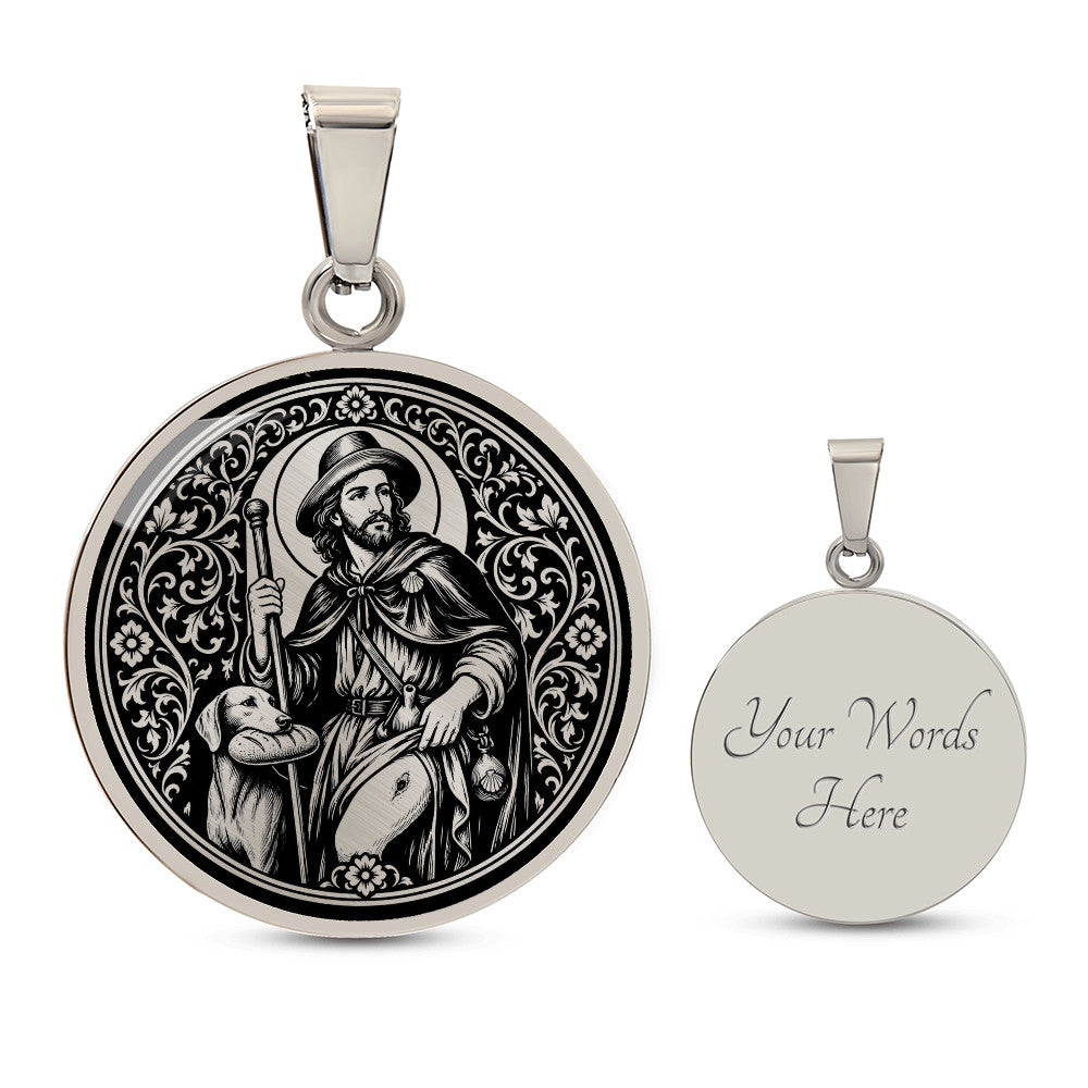 Saint Roch Medal Necklace – Patron Saint of Dogs & the Sick