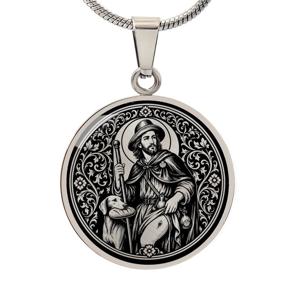 Saint Roch Medal Necklace – Patron Saint of Dogs & the Sick