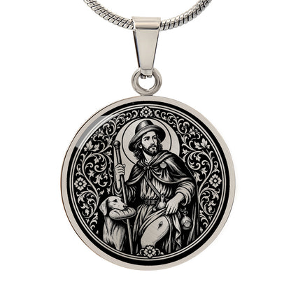 Saint Roch Medal Necklace – Patron Saint of Dogs & the Sick