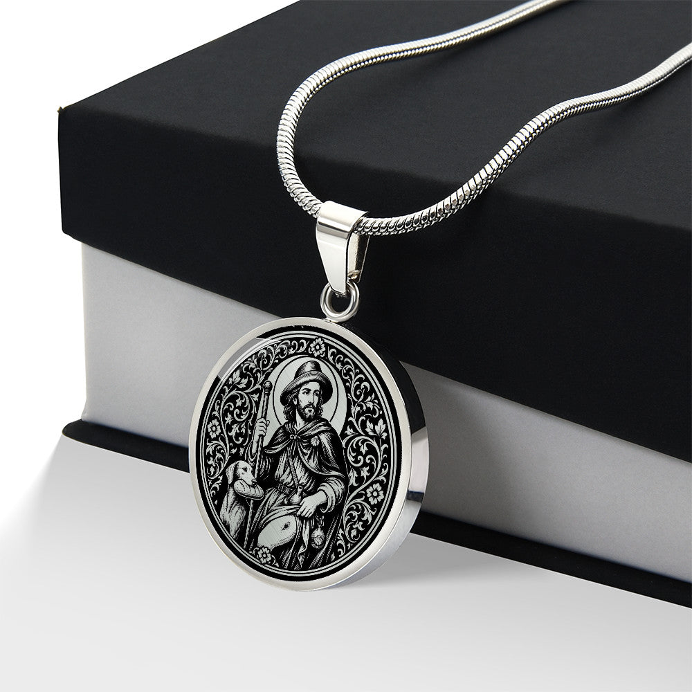Saint Roch Medal Necklace – Patron Saint of Dogs & the Sick