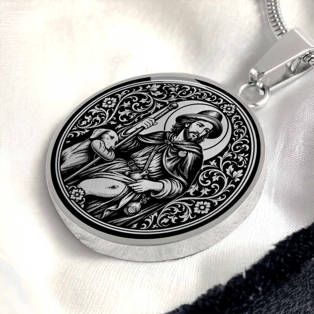 Saint Roch Medal Necklace – Patron Saint of Dogs & the Sick