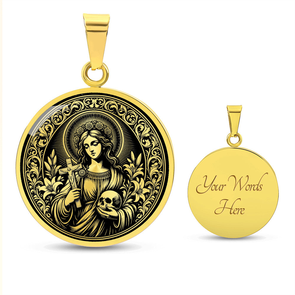 Saint Rosalia of Palermo Medal Necklace – Patron Saint of Sicily & Protection from Illness