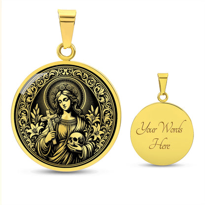 Saint Rosalia of Palermo Medal Necklace – Patron Saint of Sicily & Protection from Illness