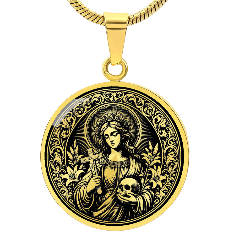 Saint Rosalia of Palermo Medal Necklace – Patron Saint of Sicily & Protection from Illness