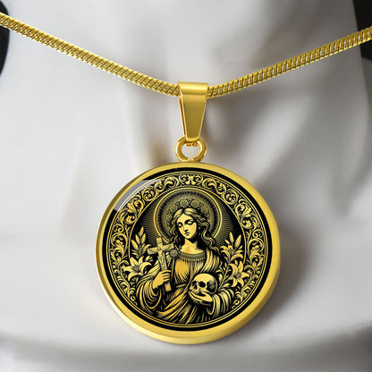 Saint Rosalia of Palermo Medal Necklace – Patron Saint of Sicily & Protection from Illness