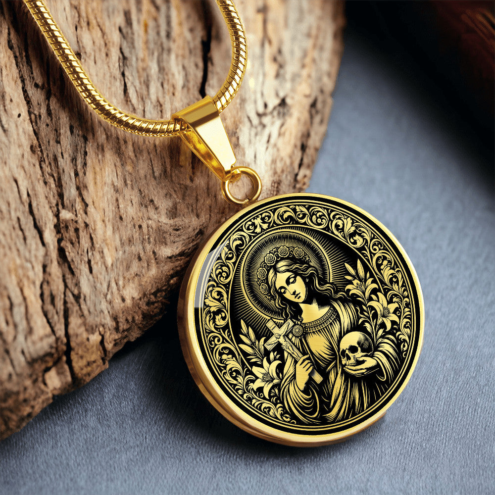 Saint Rosalia of Palermo Medal Necklace – Patron Saint of Sicily & Protection from Illness