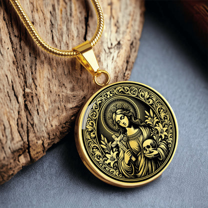 Saint Rosalia of Palermo Medal Necklace – Patron Saint of Sicily & Protection from Illness