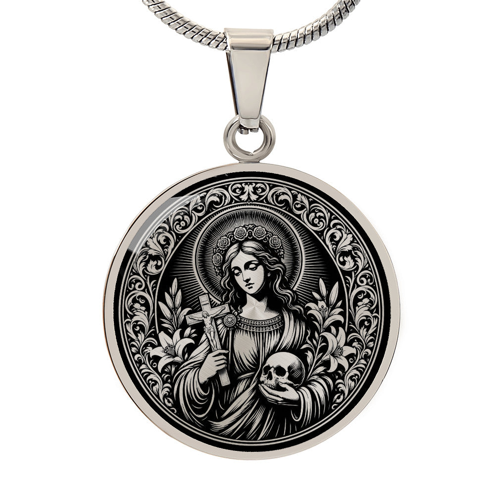 Saint Rosalia of Palermo Medal Necklace – Patron Saint of Sicily & Protection from Illness