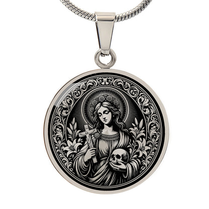 Saint Rosalia of Palermo Medal Necklace – Patron Saint of Sicily & Protection from Illness