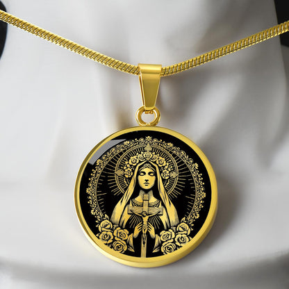 Saint Rose of Lima Medal Necklace- Rosa de Lima, Patron Saint of the Americas
