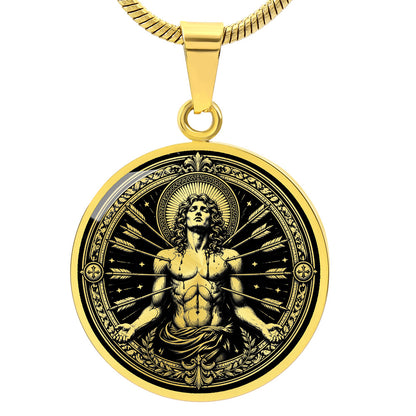 Saint Sebastian Medal Necklace - Soldier, Martyr, Patron Saint of Athletes