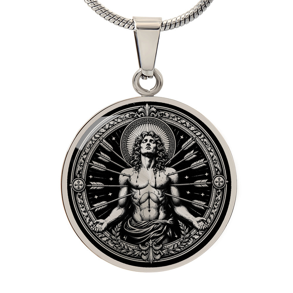 Saint Sebastian Medal Necklace - Soldier, Martyr, Patron Saint of Athletes