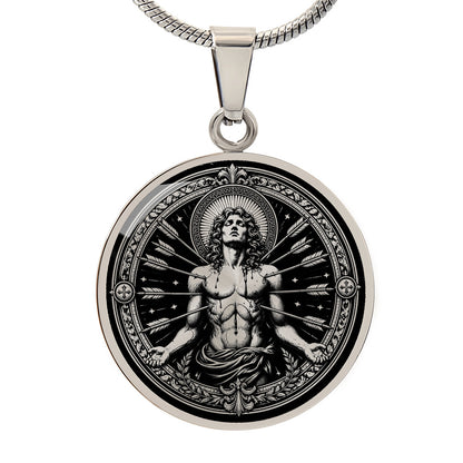 Saint Sebastian Medal Necklace - Soldier, Martyr, Patron Saint of Athletes