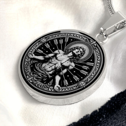 Saint Sebastian Medal Necklace - Soldier, Martyr, Patron Saint of Athletes