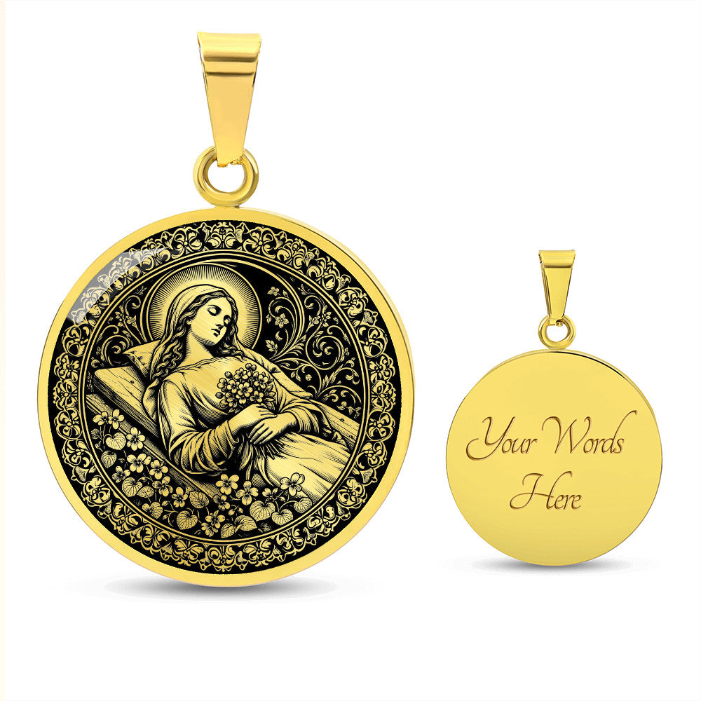 Saint Seraphina (Fina) Medal Necklace – Patron Saint of the Disabled and the Chronically Ill