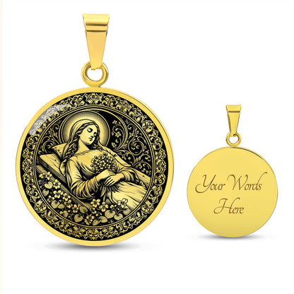 Saint Seraphina (Fina) Medal Necklace – Patron Saint of the Disabled and the Chronically Ill