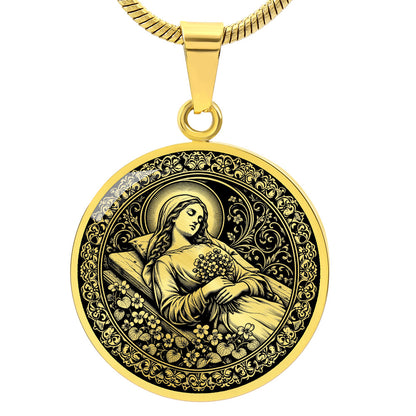 Saint Seraphina (Fina) Medal Necklace – Patron Saint of the Disabled and the Chronically Ill