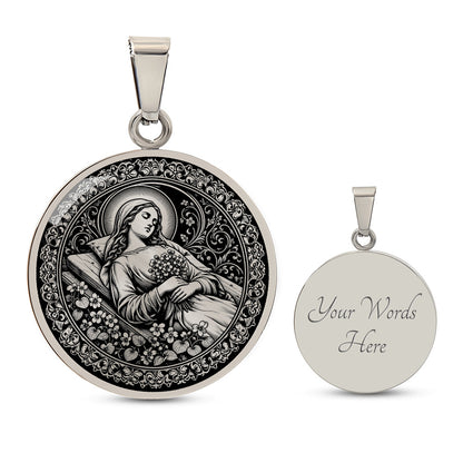Saint Seraphina (Fina) Medal Necklace – Patron Saint of the Disabled and the Chronically Ill