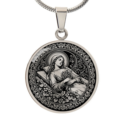 Saint Seraphina (Fina) Medal Necklace – Patron Saint of the Disabled and the Chronically Ill