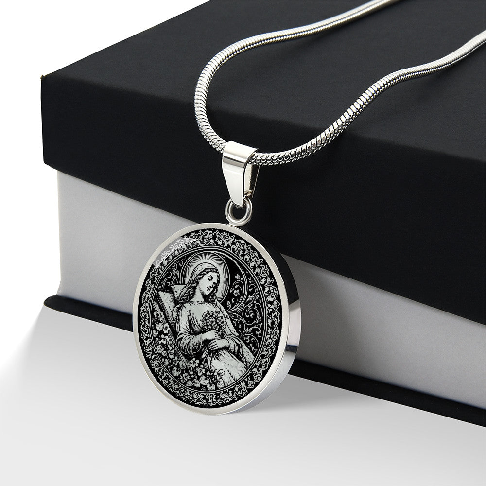 Saint Seraphina (Fina) Medal Necklace – Patron Saint of the Disabled and the Chronically Ill