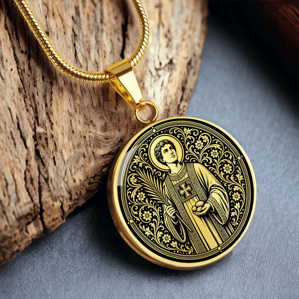 Saint Stephen Medal Necklace – Patron Saint of Deacons & Stonemasons