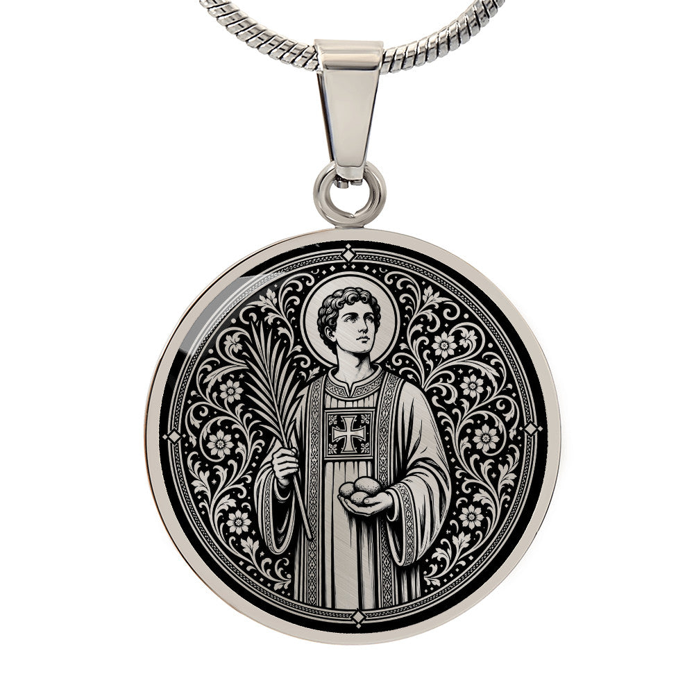 Saint Stephen Medal Necklace – Patron Saint of Deacons & Stonemasons