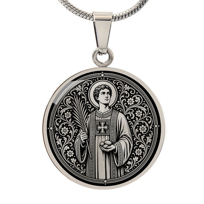 Saint Stephen Medal Necklace – Patron Saint of Deacons & Stonemasons