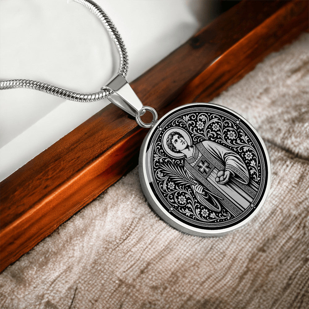 Saint Stephen Medal Necklace – Patron Saint of Deacons & Stonemasons