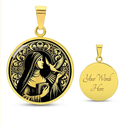 Saint Teresa of Ávila Medal Necklace- Patron Saint of Migraines and Mystic