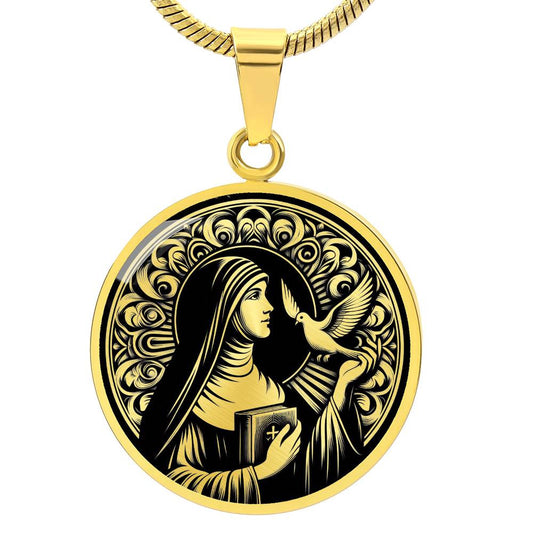 Saint Teresa of Ávila Medal Necklace- Patron Saint of Migraines and Mystic