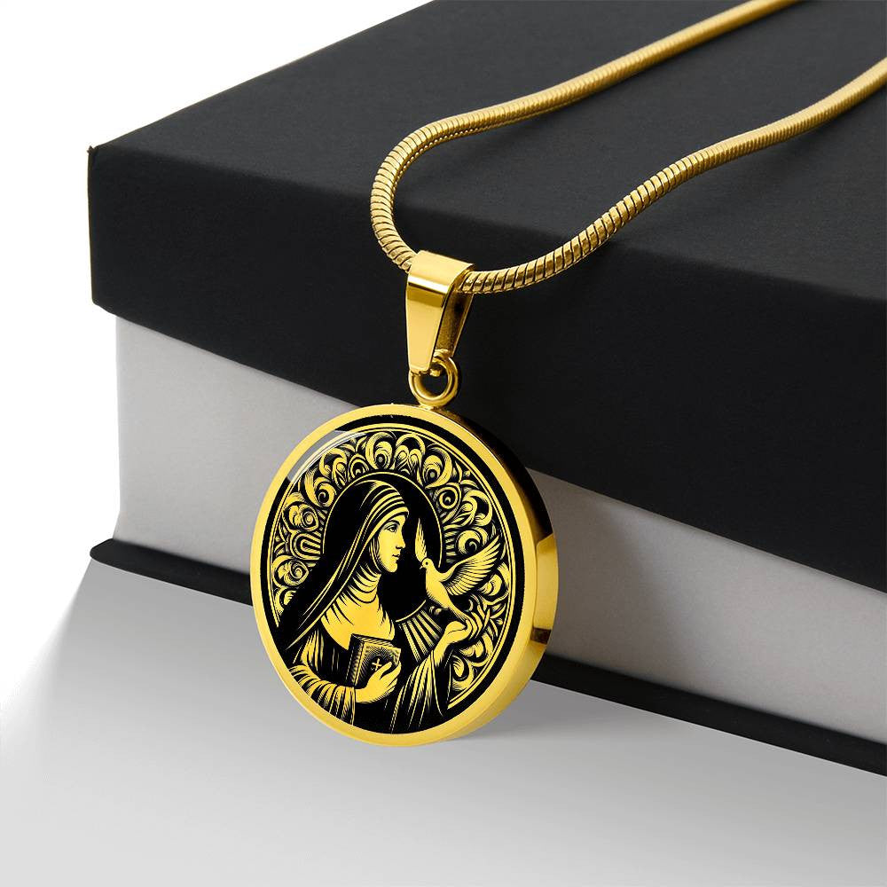 Saint Teresa of Ávila Medal Necklace- Patron Saint of Migraines and Mystic