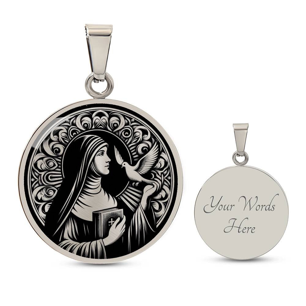 Saint Teresa of Ávila Medal Necklace- Patron Saint of Migraines and Mystic