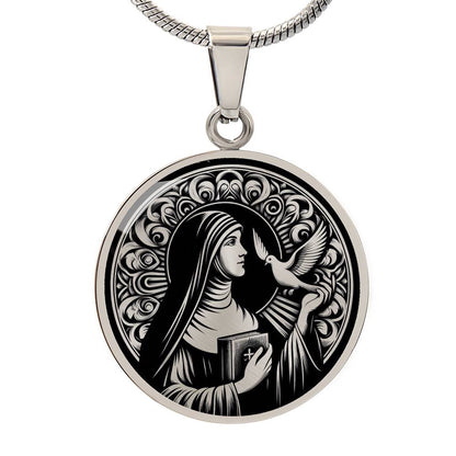 Saint Teresa of Ávila Medal Necklace- Patron Saint of Migraines and Mystic