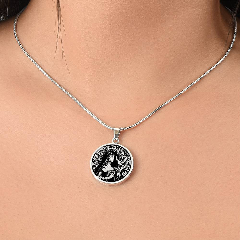 Saint Teresa of Ávila Medal Necklace- Patron Saint of Migraines and Mystic