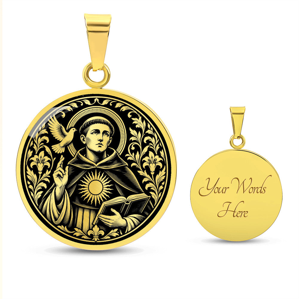 Saint Thomas Aquinas Medal Necklace – Patron Saint of Students & Scholars