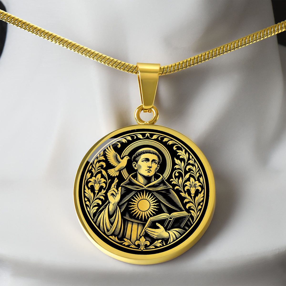 Saint Thomas Aquinas Medal Necklace – Patron Saint of Students & Scholars