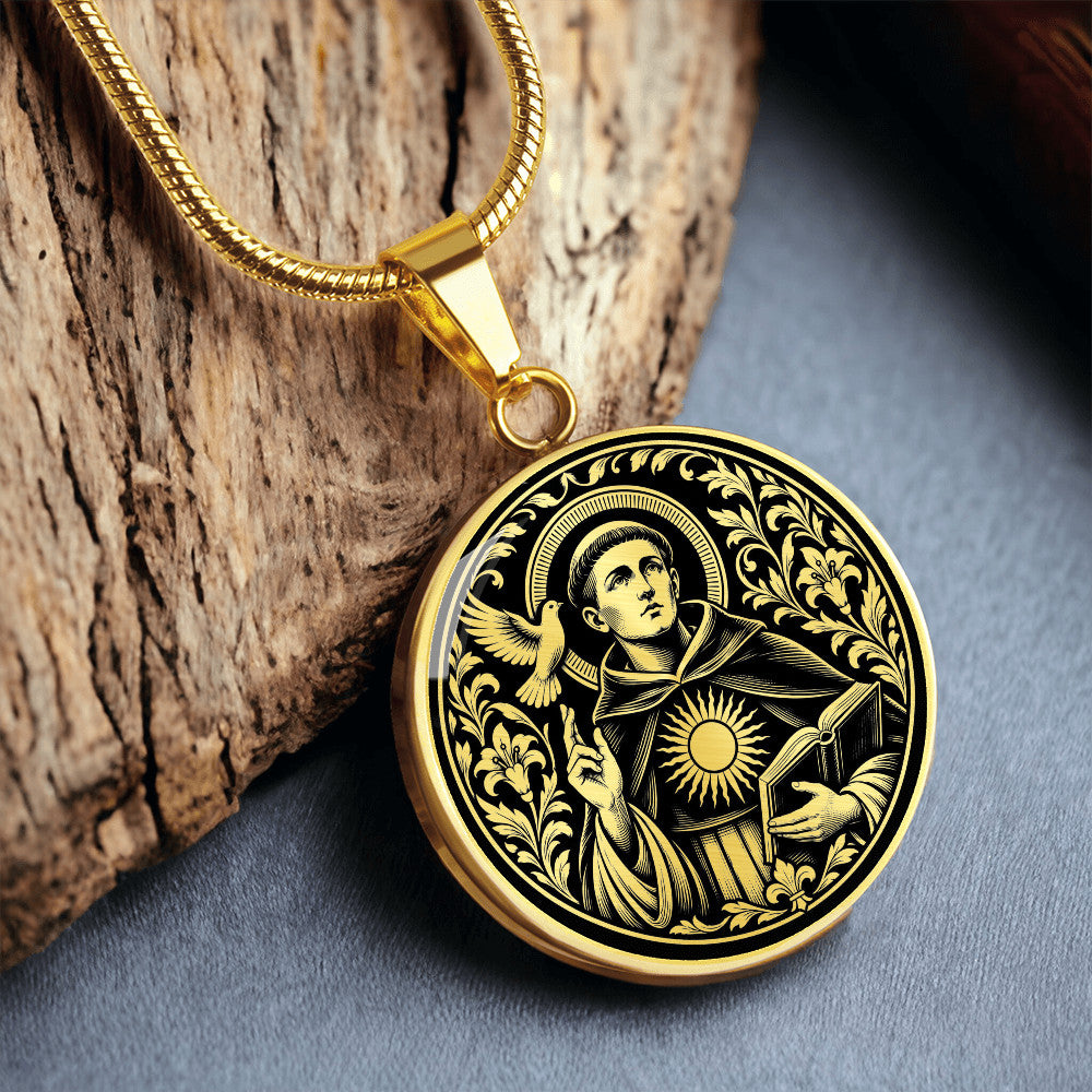 Saint Thomas Aquinas Medal Necklace – Patron Saint of Students & Scholars