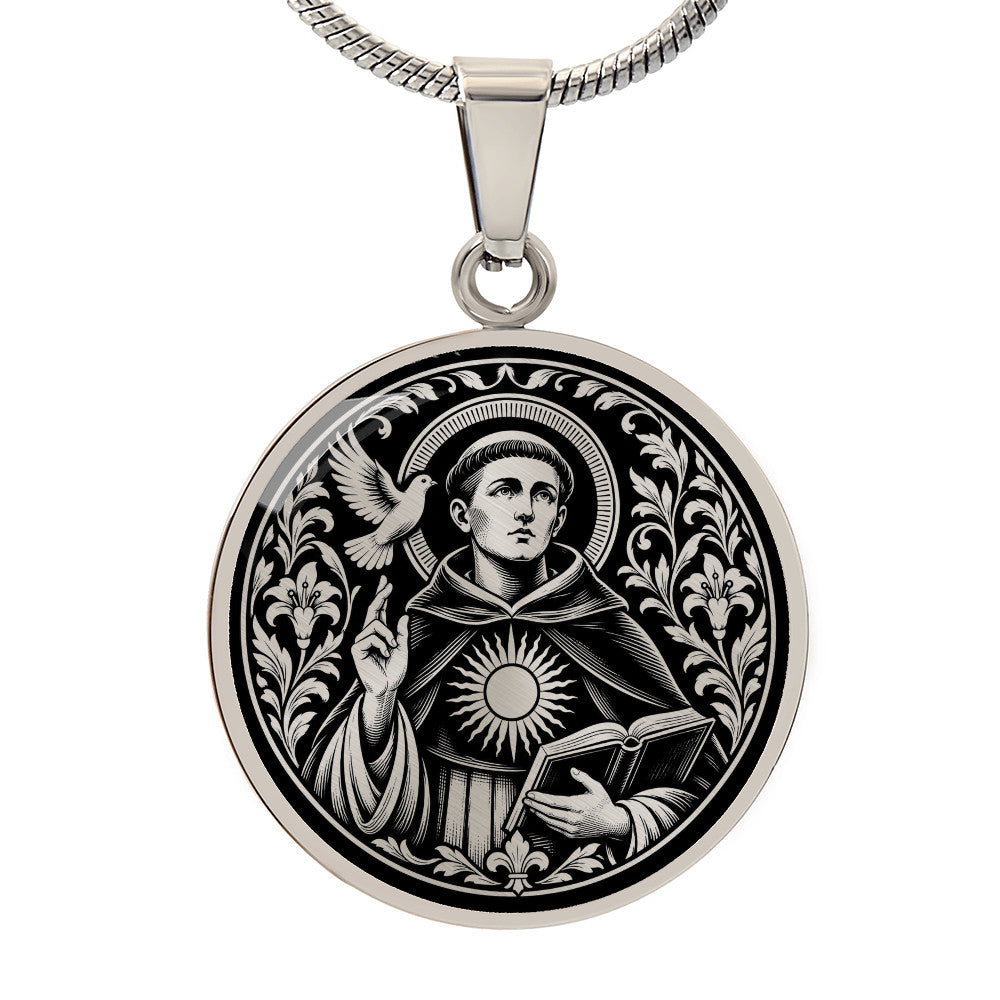 Saint Thomas Aquinas Medal Necklace – Patron Saint of Students & Scholars