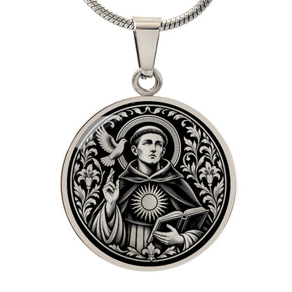 Saint Thomas Aquinas Medal Necklace – Patron Saint of Students & Scholars