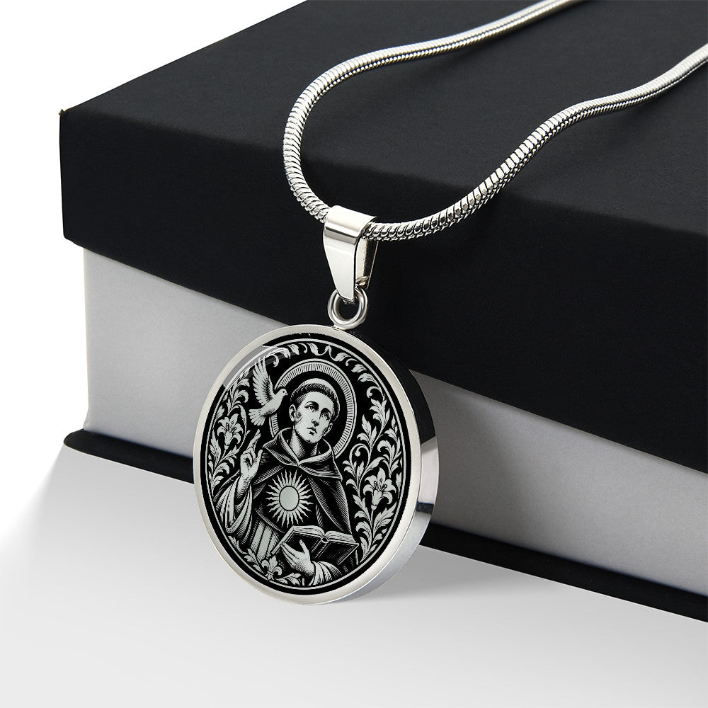 Saint Thomas Aquinas Medal Necklace – Patron Saint of Students & Scholars