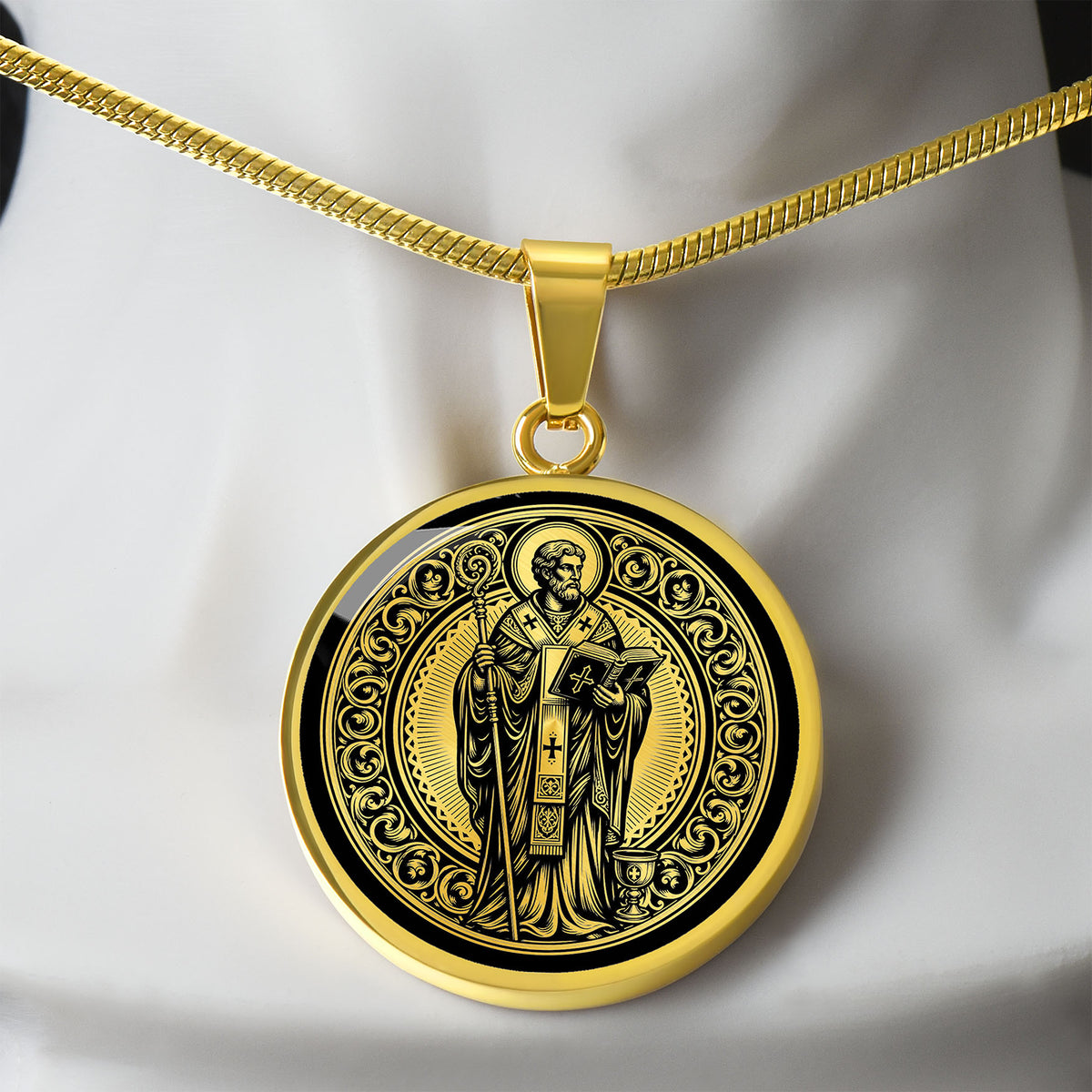 Saint Timothy Medal Necklace – Patron Saint of Stomach Ailments and Bishops