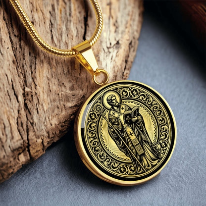 Saint Timothy Medal Necklace – Patron Saint of Stomach Ailments and Bishops