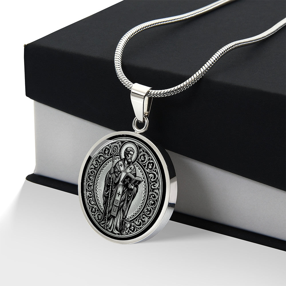 Saint Timothy Medal Necklace – Patron Saint of Stomach Ailments and Bishops