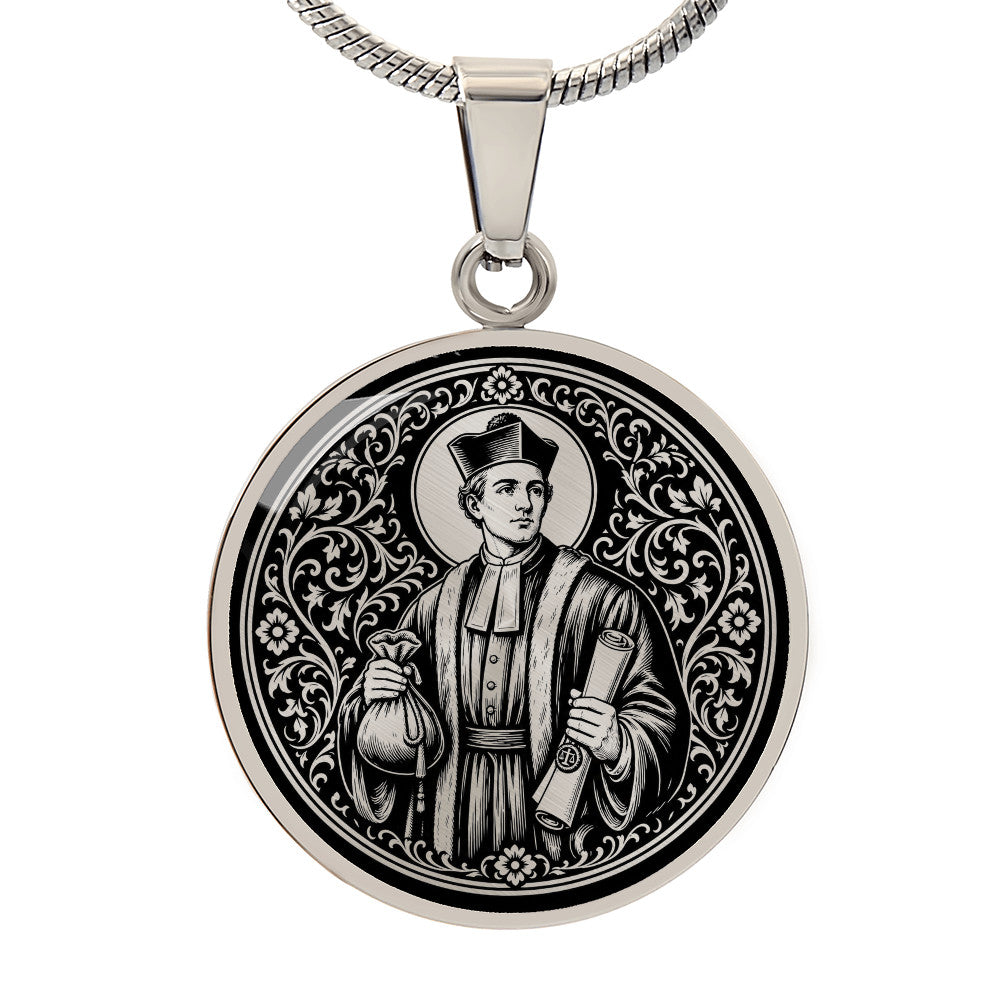 Saint Yves of Kermartin Medal Necklace – Patron Saint of Lawyers & the Poor