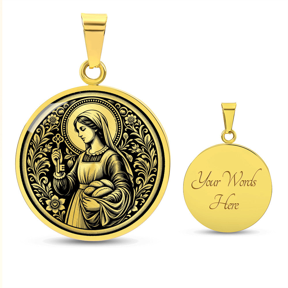 Saint Zita of Lucca Medal Necklace – Patron Saint of Domestic Workers and Homemakers